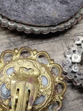 Vtg 30+ Piece Jewelry Parts/Scrap Lot Stick Pins Brooches Earrings Rhinestones