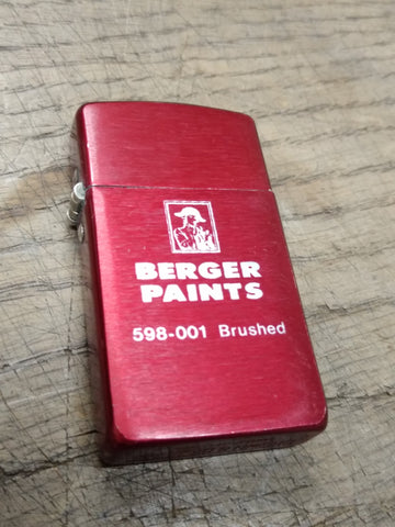 Vtg BROWN & BIGELOW Berger Paints Aluminum Cigarette Lighter Looks Good!