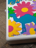 Vtg Unfired 1996 Zippo Cigarette Lighter Joe Camel Flower Power Broken Seal wTin
