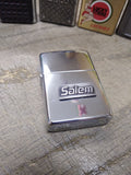 Vtg Unfired 1991 Zippo SALEM Medallion Polished Chrome Cigarette Lighter