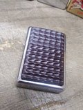 Vtg Unfired 1997 Zippo Jigged 3 D Design Emblem Cigarette Lighter Polished Chrom