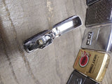 Vtg Unfired 1997 Zippo Jigged 3 D Design Emblem Cigarette Lighter Polished Chrom