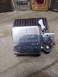 Vtg Unfired 1997 Zippo Jigged 3 D Design Emblem Cigarette Lighter Polished Chrom