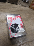 Vtg Unfired 1997 Zippo Atlanta Falcons Polished Chrome Cigarette Lighter Minty!