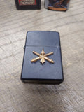 Vtg 2015 Zippo Black Matte Military Air Defense Artillery Cigarette Lighter Nice