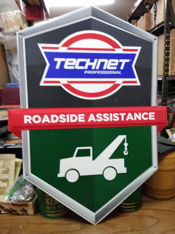 Technet Professional Automotive Roadside Assistance Warranty Tin Sign Man Cave