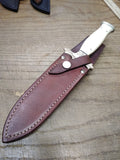 Vtg Magnum 440 Stainless Steel Blade Fixed Blade Knife w/Leather Sheath Nice!