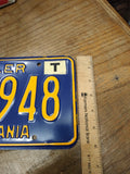 Vtg 1973 Pennsylvania Trailer License Plate TF 87948 Nice Shape!