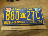 Vtg 1975 1976 Pennsylvania License Plate 880 27C Nice Shape!