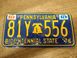 Vtg 1975 1976 Pennsylvania License Plate 81Y 556 Nice Shape!