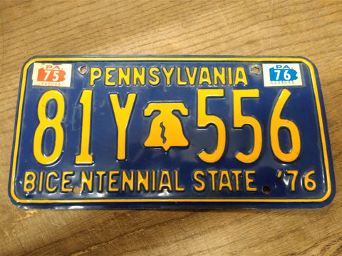 Vtg 1975 1976 Pennsylvania License Plate 81Y 556 Nice Shape!