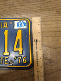 Vtg 1975 1976 Pennsylvania License Plate E24 114 Nice Shape!
