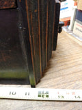 Hand Painted Wood Quartz Mantle Carriage Clock Distressed Roman Numerals Works!