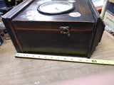 Hand Painted Wood Quartz Mantle Carriage Clock Distressed Roman Numerals Works!