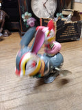 Vtg Wind Up Hopping Bunny Rabbit w/Baby Litho Tin Toy Made In Japan Key Working!