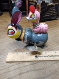 Vtg Wind Up Hopping Bunny Rabbit w/Baby Litho Tin Toy Made In Japan Key Working!