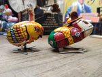 Vtg 2 Wind Up Hopping Mouse and Chick Litho Tin Toys Lot Yone Japan w/Key Works!