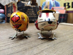 Vtg 2 Wind Up Hopping Mouse and Chick Litho Tin Toys Lot Yone Japan w/Key Works!