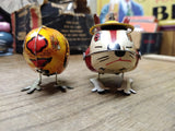 Vtg 2 Wind Up Hopping Mouse and Chick Litho Tin Toys Lot Yone Japan w/Key Works!