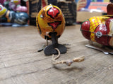 Vtg 2 Wind Up Hopping Mouse and Chick Litho Tin Toys Lot Yone Japan w/Key Works!