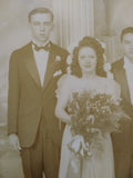 Vtg 1940's Black/White Wedding Party Photo Bride Groom Attendants Pittsburgh Pa!