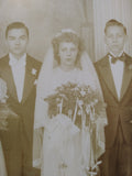 Vtg 1940's Black/White Wedding Party Photo Bride Groom Attendants Pittsburgh Pa!