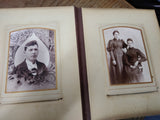 Vtg Antique 1899 Celluloid Photograph Album Tin Types Cabinet Cards Extra Pics!