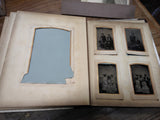 Vtg Antique 1899 Celluloid Photograph Album Tin Types Cabinet Cards Extra Pics!