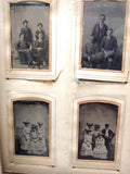 Vtg Antique 1899 Celluloid Photograph Album Tin Types Cabinet Cards Extra Pics!