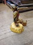 Vtg Asian Woman Carrying Buckets Resin Figurine Sculpture Japan