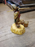 Vtg Asian Woman Carrying Buckets Resin Figurine Sculpture Japan
