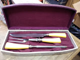 Vtg Washington Forge 3 Pc Carving Set Knife Fork Sharpener Bakelite Original Box