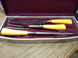 Vtg Washington Forge 3 Pc Carving Set Knife Fork Sharpener Bakelite Original Box