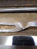 Vtg Washington Forge 3 Pc Carving Set Knife Fork Sharpener Bakelite Original Box
