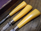 Vtg Washington Forge 3 Pc Carving Set Knife Fork Sharpener Bakelite Original Box