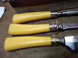 Vtg Washington Forge 3 Pc Carving Set Knife Fork Sharpener Bakelite Original Box