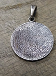 Vtg 925 Sterling Silver Aztec Sun Calendar Necklace Pendant Charm 1.5 inch