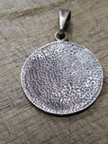 Vtg 925 Sterling Silver Aztec Sun Calendar Necklace Pendant Charm 1.5 inch