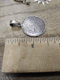 Vtg 925 Sterling Silver Aztec Sun Calendar Necklace Pendant Charm 1.5 inch
