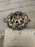 Vtg RAF Royal Air Force WW2 Brass Cap Badge Original 2 Lug Cotter Pin Military