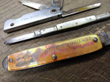 Vtg 3 Pc Pocket Knife Lot Novelty Knife USA United Cut Co Germany Bassett USA