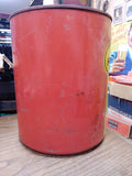 Vtg 5 Gallon Pennzoil SAE 20 Motor Oil Can Red Yellow Metal United States Steel
