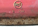 Vtg 5 Gallon Pennzoil SAE 20 Motor Oil Can Red Yellow Metal United States Steel