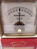 Vtg Triplett DC Microamperes 50 0 50 Panel Meter Gauge Model 227 PL w/Box USA
