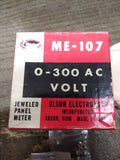 Vtg Olson AC Volts 0-300 Panel Meter Gauge 2 Jewel Model ME 107 w/Box Japan