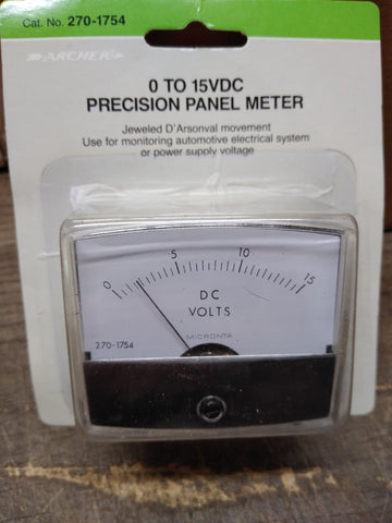 Vtg NOS Radio Shack Micronta DC 0-15VDC Precision Panel Meter Archer 270-1754