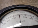 Vtg Simpson Direct Current Amperes Gauge Panel Meter 600-0-600 Made In USA