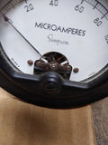 Vtg NOS Simpson Microamperes DC Gauge Panel Meter 0-100 with Box Made in USA