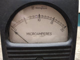 Vtg NOS Westinghouse DC Microammeter Model X 351 Panel Meter 0-20 w/Box USA