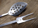 Vtg 2 Piece Lot MCM Stanhome Stainless Steel Meat Fork and Slotted Spoon Nice!